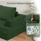 Folding Sofa Bed Convertible Boneless Couch with Pillow