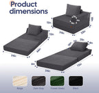 Folding Sofa Bed Convertible Boneless Couch with Pillow