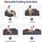 Folding Sofa Bed Convertible Boneless Couch with Pillow