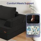 Folding Sofa Bed Convertible Boneless Couch with Pillow