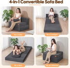 Folding Sofa Bed Convertible Boneless Couch with Pillow