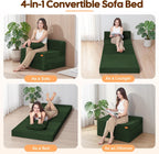 Folding Sofa Bed Convertible Boneless Couch with Pillow