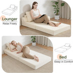 Folding Sofa Bed Convertible Boneless Couch with Pillow