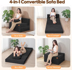 Folding Sofa Bed Convertible Boneless Couch with Pillow