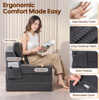 Folding Sofa Bed Convertible Boneless Couch with Pillow