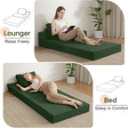 Folding Sofa Bed Convertible Boneless Couch with Pillow