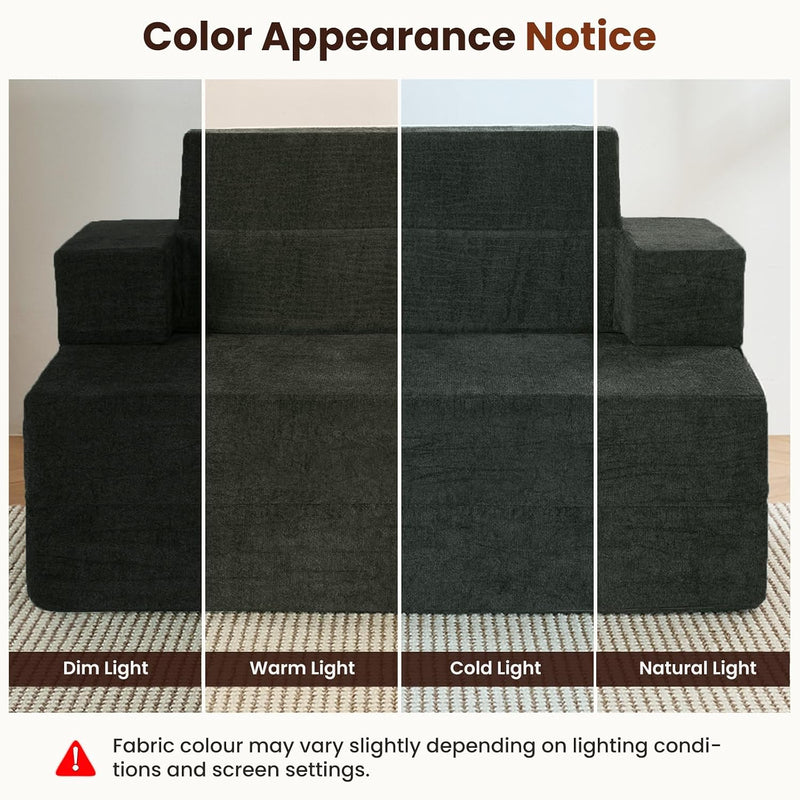 Folding Sofa Bed Convertible Chair with Pillow Armrests