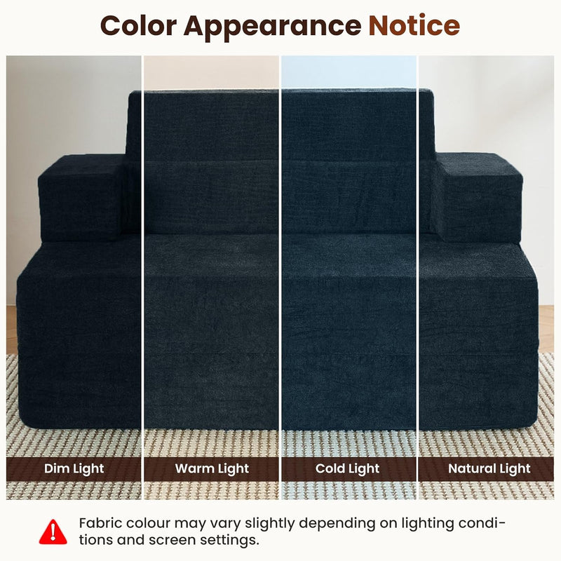 Folding Sofa Bed Convertible Chair with Pillow Armrests