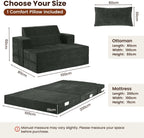 Folding Sofa Bed Convertible Chair with Pillow Armrests