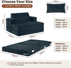 Folding Sofa Bed Convertible Chair with Pillow Armrests