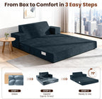 Folding Sofa Bed Convertible Chair with Pillow Armrests