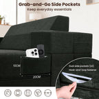 Folding Sofa Bed Convertible Chair with Pillow Armrests