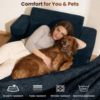 Folding Sofa Bed Convertible Chair with Pillow Armrests