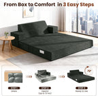 Folding Sofa Bed Convertible Chair with Pillow Armrests