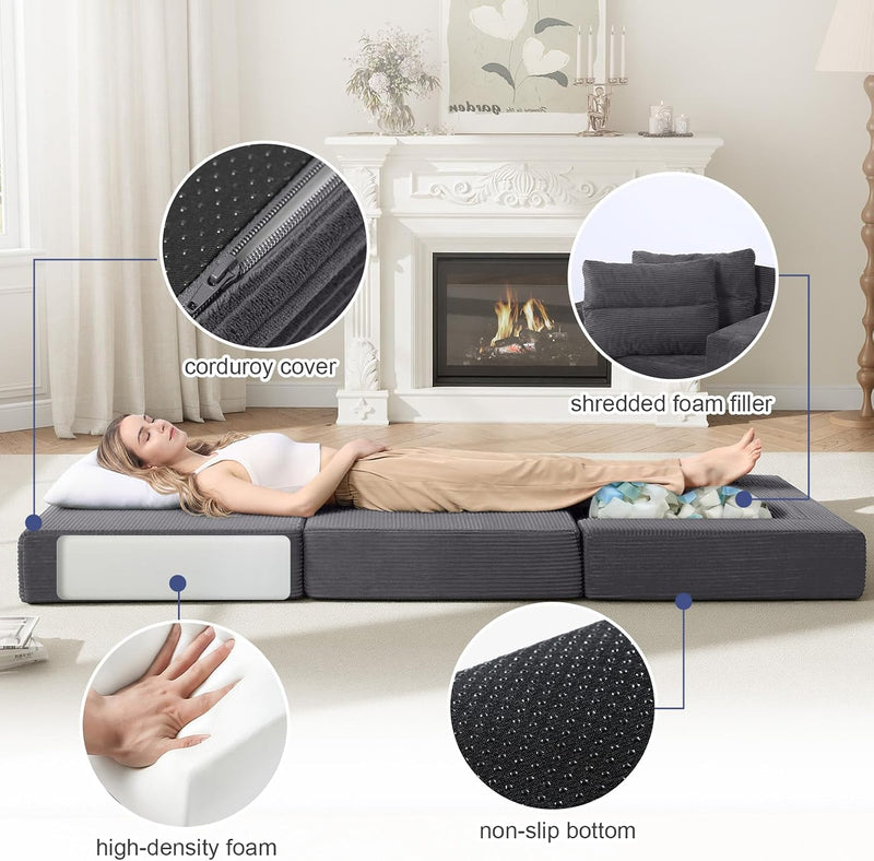 Folding Sofa Bed Convertible Foam Floor Chair