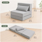 Folding Sofa Bed Convertible Sleeper Chair with Pillow
