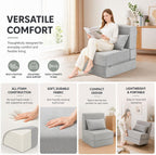 Folding Sofa Bed Convertible Sleeper Chair with Pillow