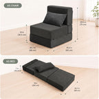 Folding Sofa Bed Convertible Sleeper Chair with Pillow