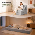 Folding Sofa Bed Convertible Sleeper Chair with Pillow