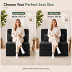Folding Sofa Bed Convertible Sleeper Chair with Pillow