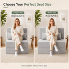 Folding Sofa Bed Convertible Sleeper Chair with Pillow