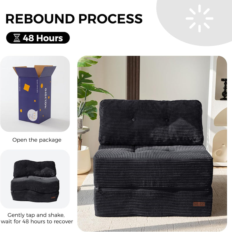 Folding Sofa Bed Convertible with High-Density Support Foam