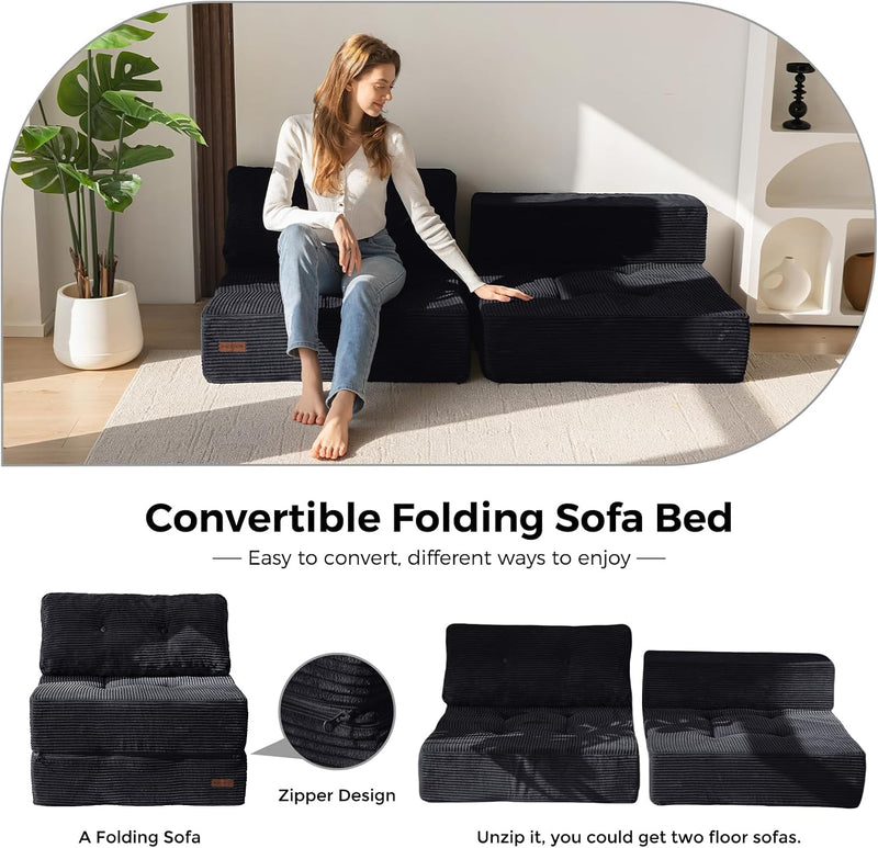 Folding Sofa Bed Convertible with High-Density Support Foam