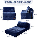 Folding Sofa Bed Convertible with High-Density Support Foam