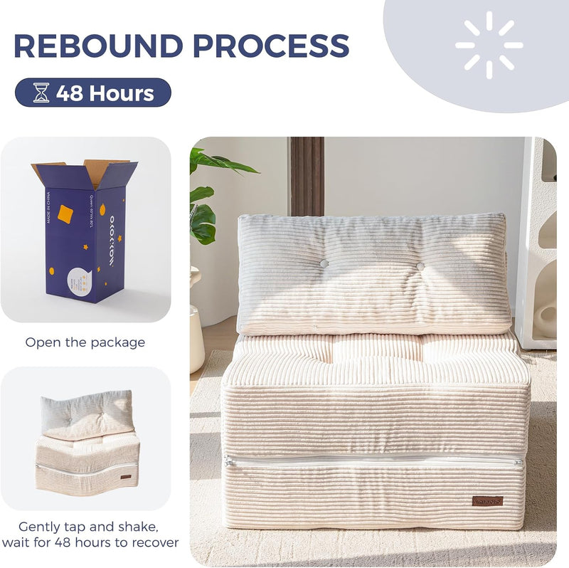 Folding Sofa Bed Convertible with High-Density Support Foam