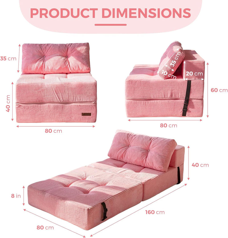 Folding Sofa Bed Convertible with High-Density Support Foam