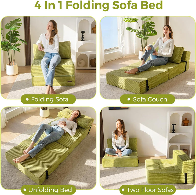 Folding Sofa Bed Convertible with High-Density Support Foam