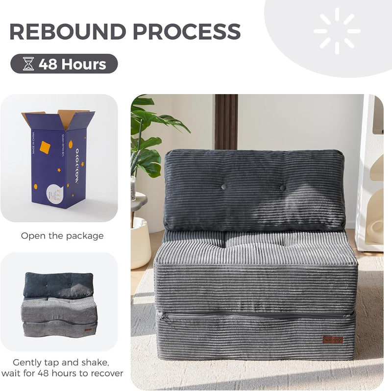 Folding Sofa Bed Convertible with High-Density Support Foam