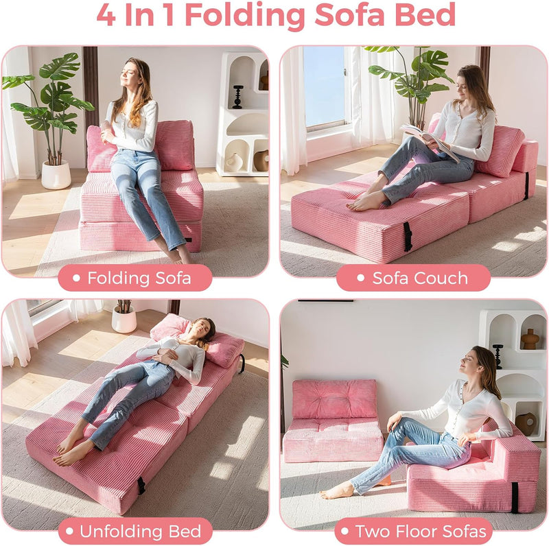 Folding Sofa Bed Convertible with High-Density Support Foam