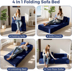 Folding Sofa Bed Convertible with High-Density Support Foam