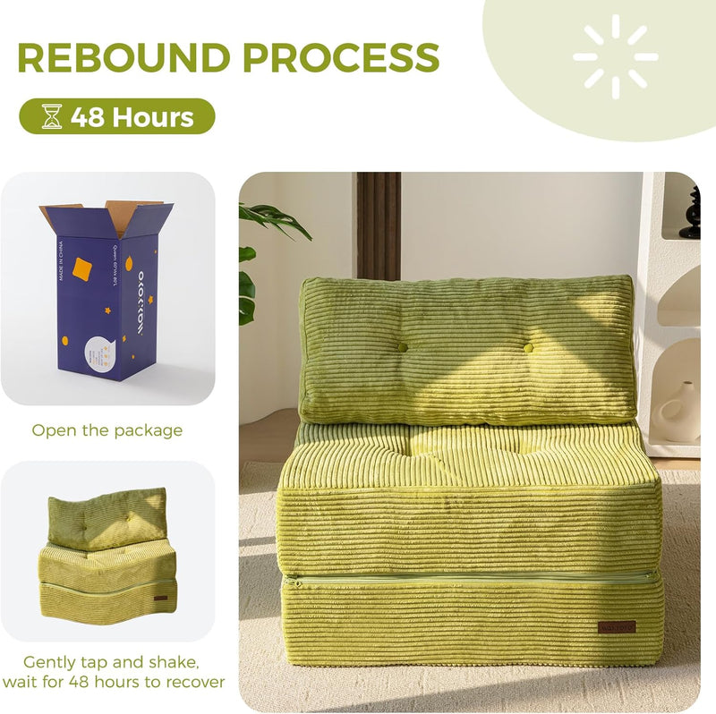 Folding Sofa Bed Convertible with High-Density Support Foam