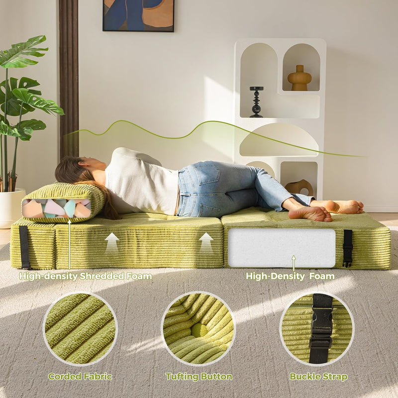 Folding Sofa Bed Convertible with High-Density Support Foam