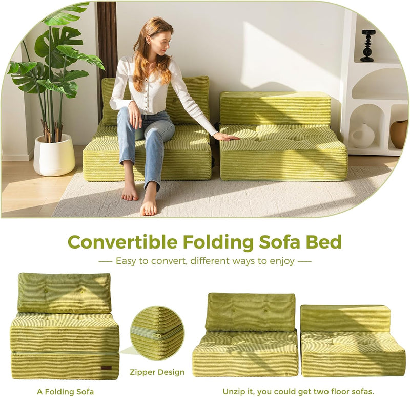 Folding Sofa Bed Convertible with High-Density Support Foam
