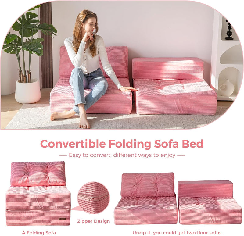 Folding Sofa Bed Convertible with High-Density Support Foam