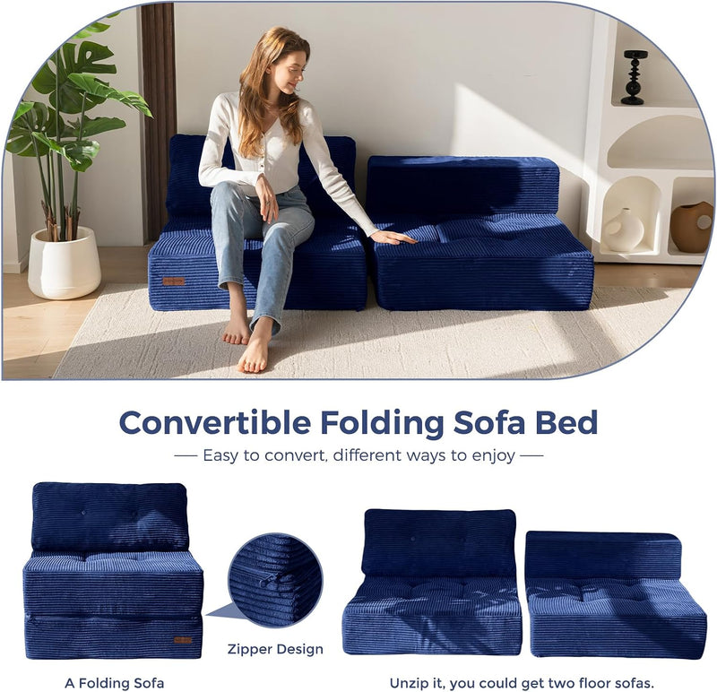 Folding Sofa Bed Convertible with High-Density Support Foam