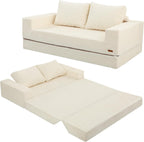 Folding Sofa Bed Corduroy Convertible Floor Couch