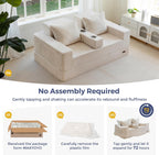 Folding Sofa Bed Corduroy Floor Couch with Cup