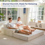 Folding Sofa Bed Corduroy Floor Couch with Cup