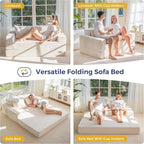 Folding Sofa Bed Corduroy Floor Couch with Cup