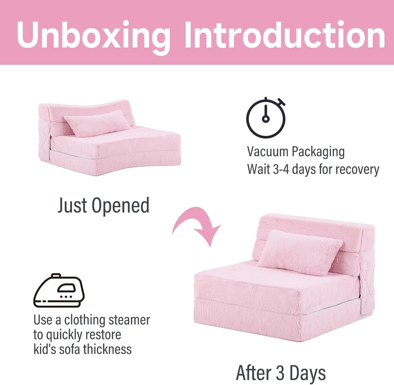 Folding Sofa Bed for Kids Quad-Fold Mattress