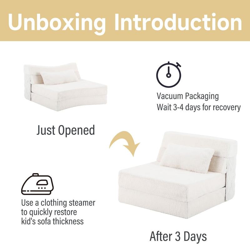 Folding Sofa Bed for Kids Quad-Fold Mattress
