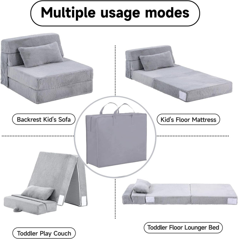 Folding Sofa Bed for Kids Quad-Fold Mattress
