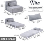 Folding Sofa Bed for Kids Quad-Fold Mattress