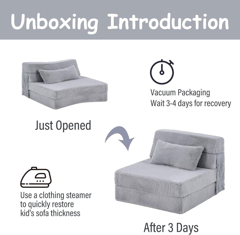 Folding Sofa Bed for Kids Quad-Fold Mattress