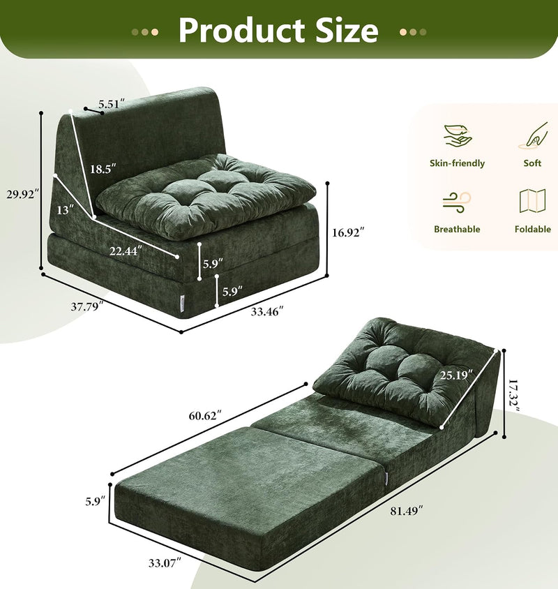 Folding Sofa Bed Large Comfy Floor Lounger