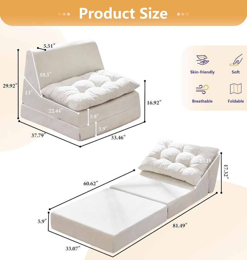 Folding Sofa Bed Large Comfy Floor Lounger